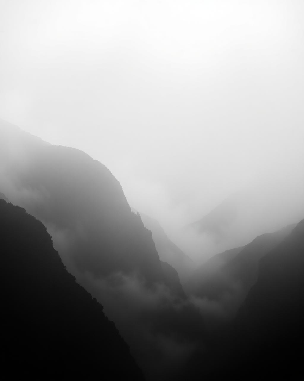 Mountains in black and white
