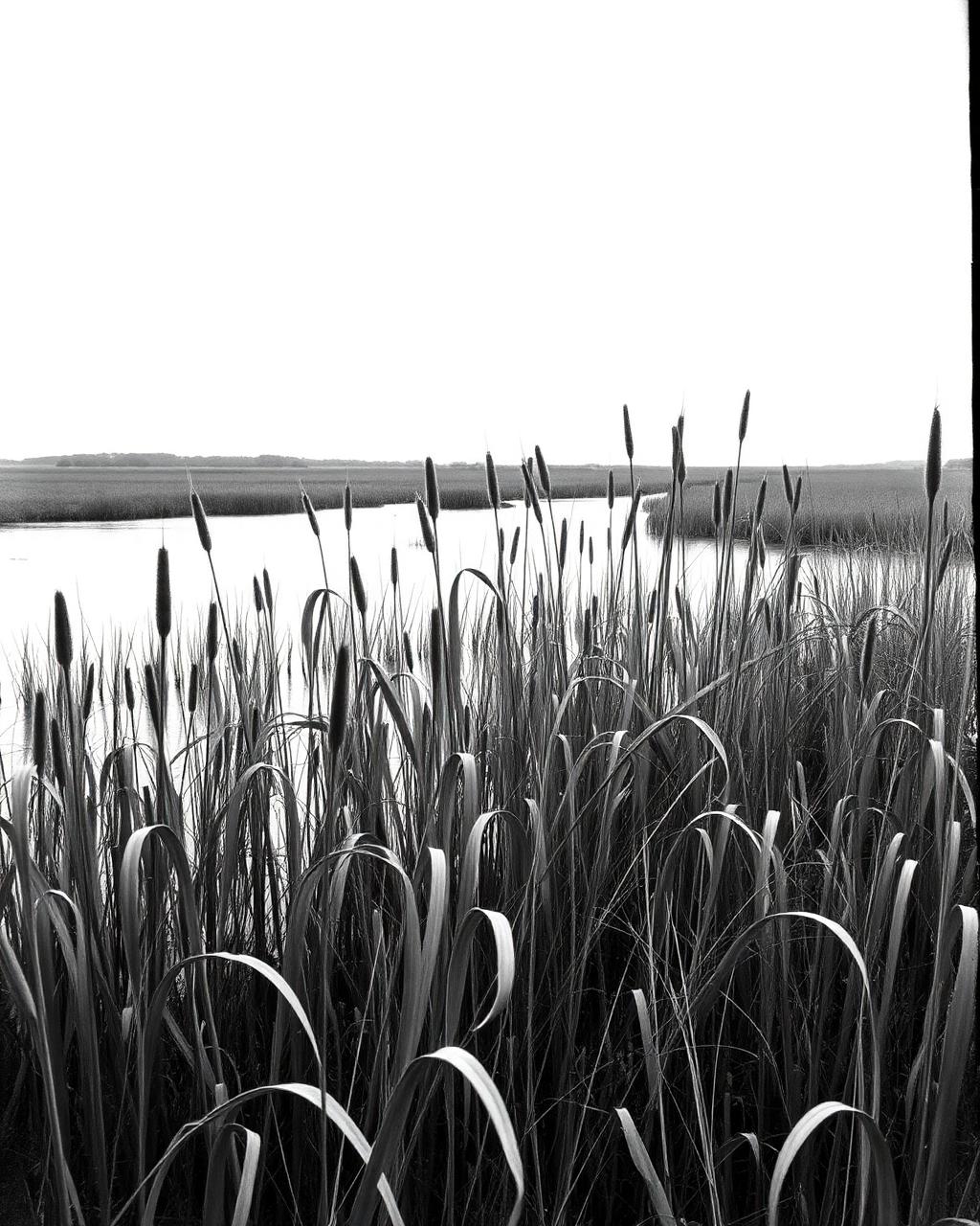 Wetlands in black and white